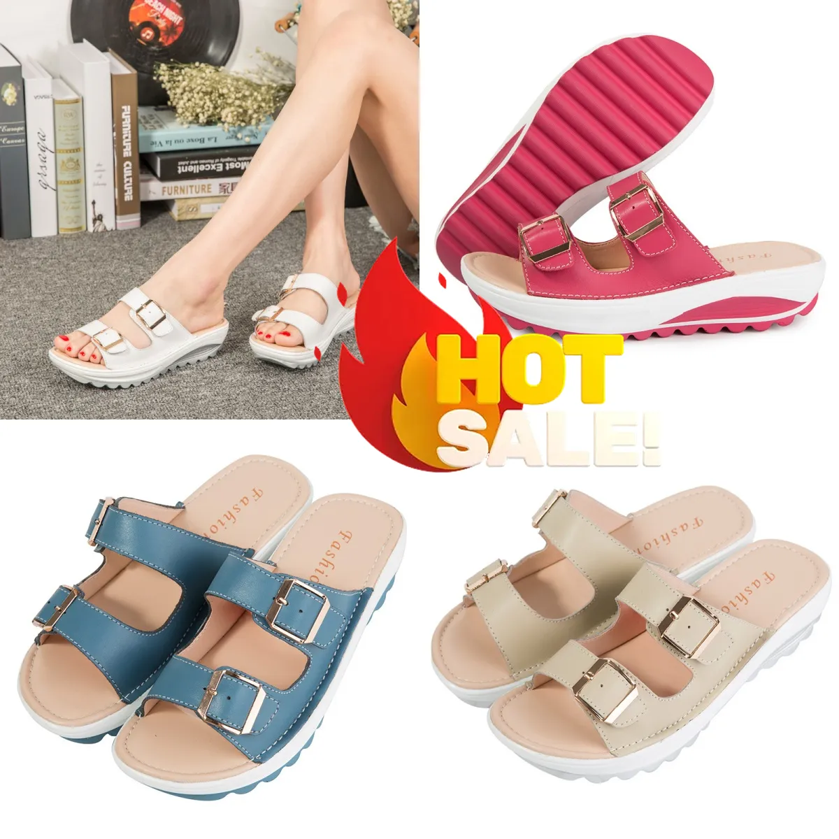 2024 Haute qualité GAI Designer Slipper Diapositives Mode Macaron Sandales Dames Summer Beach Tongs Pantoufles Pantoufles Sandale taille 35-42