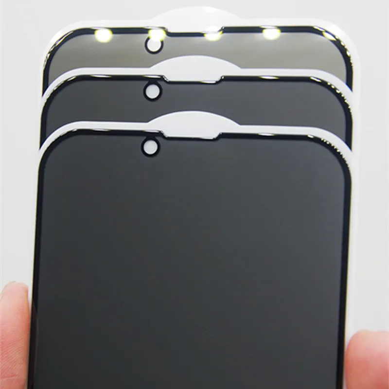 Anty-szpiegowa szkło dla iPhone'a 15 14 13 12 11pro Max Pełna okładka ochraniacz ekranu prywatności dla iPhone'a xs Max XR Glass bez detalicznej skrzynki 