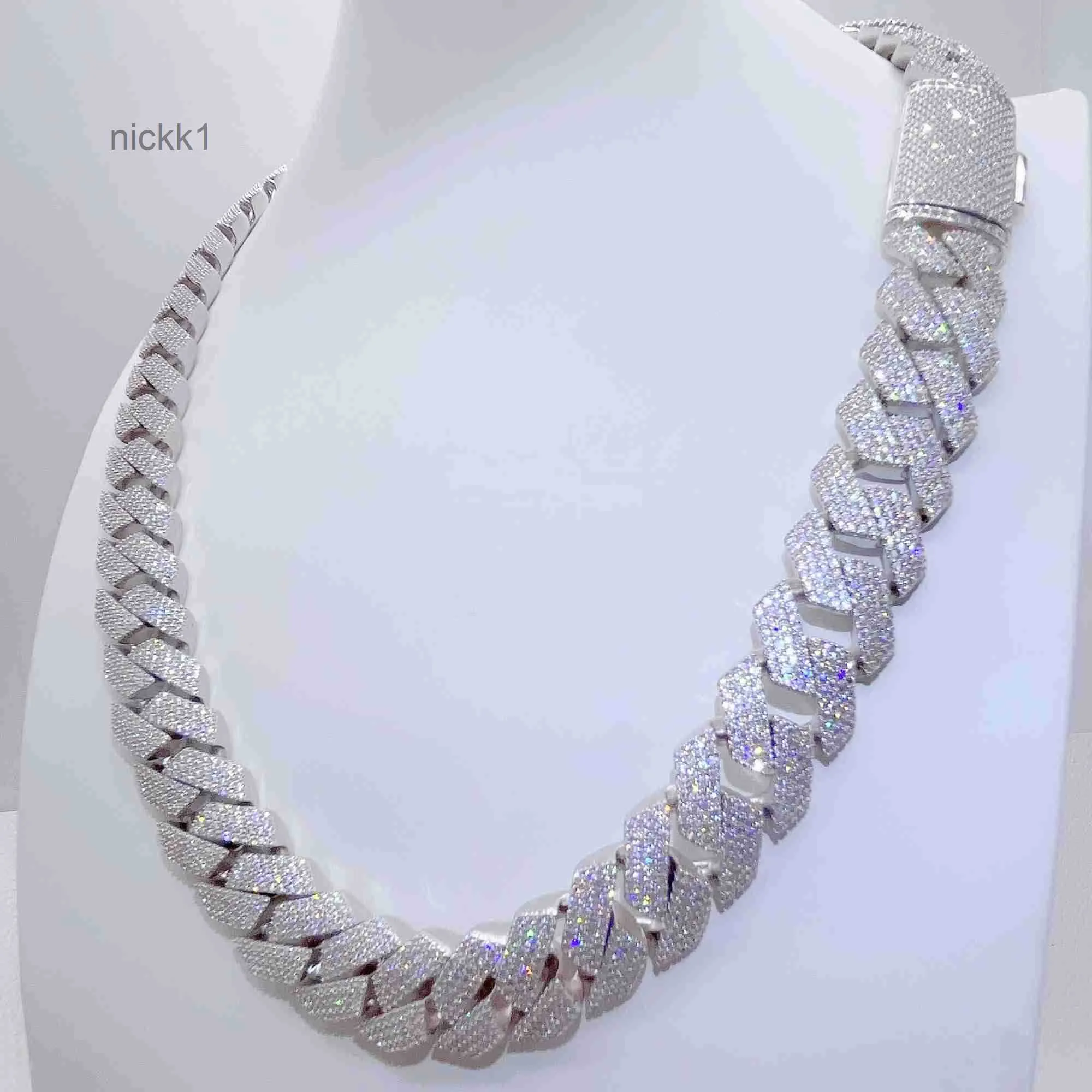 Collier Moissanite Chainnecklace Chaincuban Link Horizon Iced Out Pass Diamond Tester Vvs Moissanite Bijoux pour Hommes Chaîne Cadeau UB4S