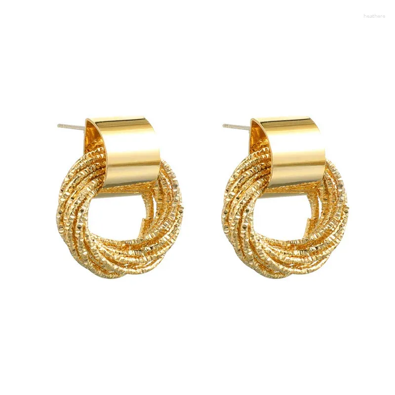 Boucles d'oreilles étalon rétro Color en or métallique multiple petit cercle Pendant 2024 Jewelry Fashion Wedding Party for Woman