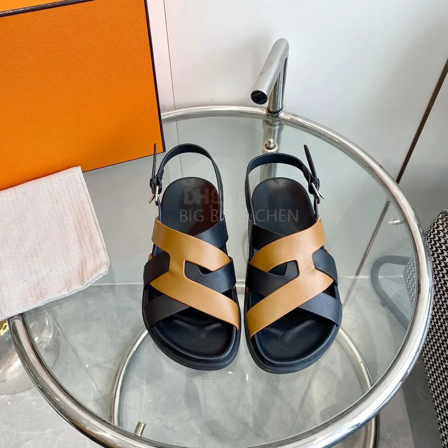 DHgate Premium Genuine Leather Gladiator Sandals Stylish Beach Slides for Men and Women Shoes Accessories