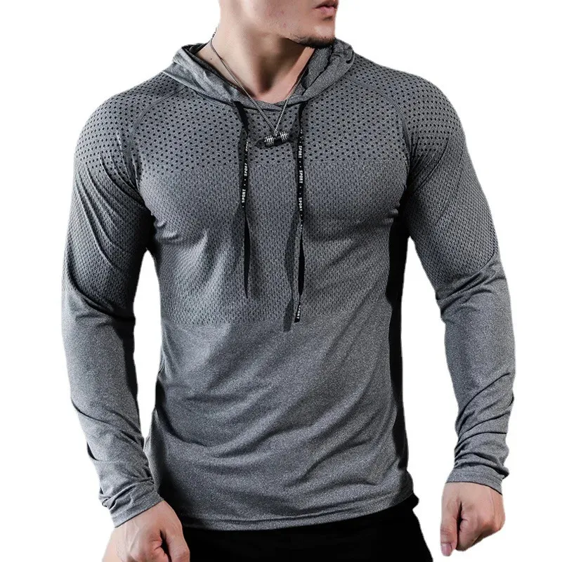 Mens Fitness Tracksuit Sport Hoodie Gym Joggers trening z kapturem