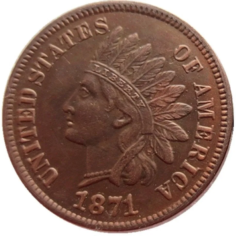 USA 1871-1875 Indian Head One Cent Craft Opper Copy Pendant Accessories Coins296e