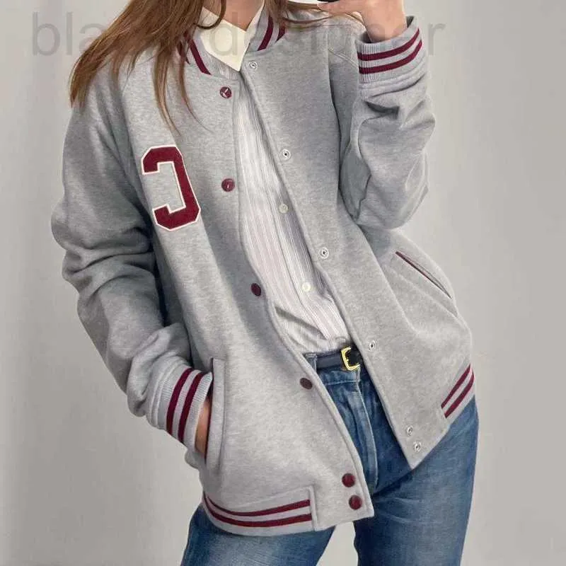 Women's Jackets designer CE Home's 23 Autumn/Winter New Men's and Same Style Cardigan Sweater Baseball Suit Red C Letter Back Width YJS5