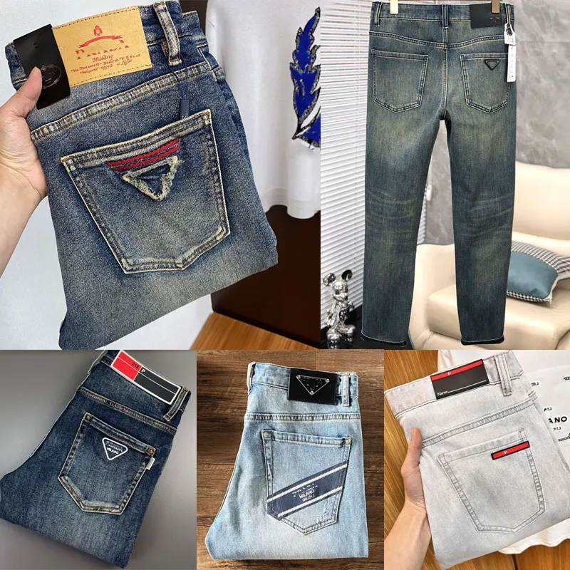 Dżinsy dla męskich mężczyzn Jean Classic Linea Rossa Raw New Stretch Five-Pieściastka Velvet Denim Spodni Umyj stare doniki dresowe dresowe dresowe spodnie Jogging Spods Dżinsy