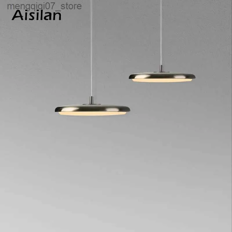 Лампы Абажуры Aislan Nordic Минималистичный светодиодный подвесной светильник 15 Вт Немерцающий подвесной прожектор для кухонного острова прикроватный L240311