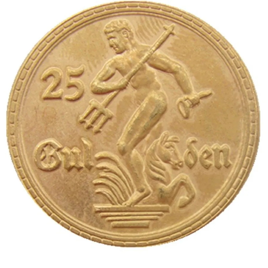 Polska 25 Gulden 1923 Gold Coped Coped Copy Mosię