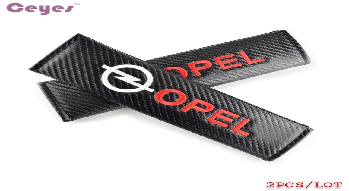 Copri cintura di sicurezza in fibra di carbonio per Opel astra gh insignia mokka vectra zafira corsa Copri cintura di sicurezza Car Styling 2pcslot8292960