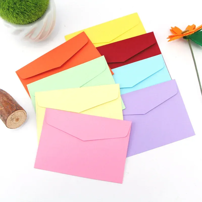 Blackboard 100 PC/Lot Şeker Renk Mini Zarflar DIY Çok Fonksiyonlu Zanaat Kağıt Kağıt Zarf Kağıt Kartpostallar Okul Malzemesi