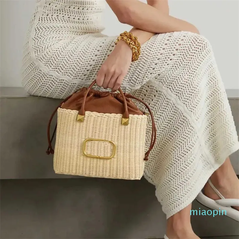 Square Basket Bags Luxurys Straw Bag Designers Bag Beach Shoulder Crossbody Handväskor Totes Purse Classic