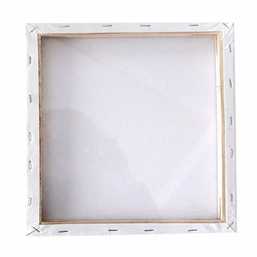 Petit tableau d'art blanc et carré, toile d'artiste, cadre en bois, apprêt pour peinture acrylique à l'huile, planches de peinture Mayitr, 1 pièce, 2176