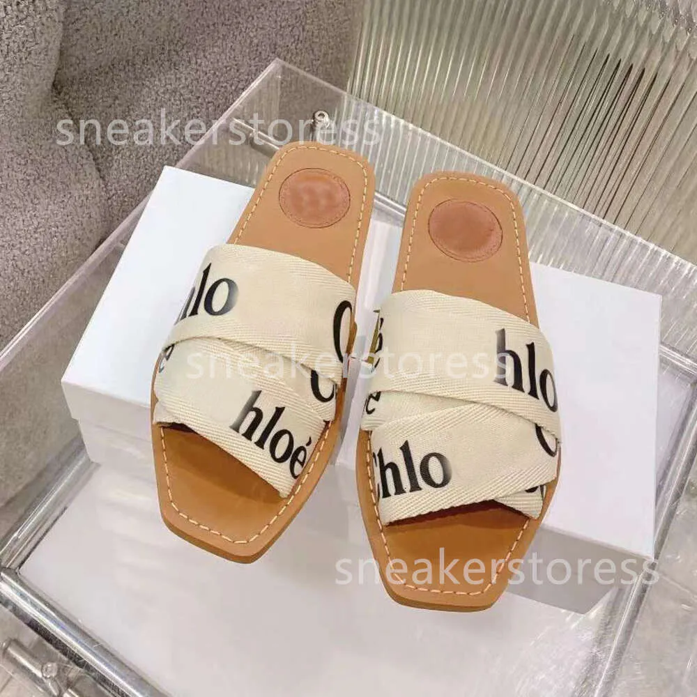 Casual top sandalen dames platte ontwerper zomer mode houtachtige strandschoenen sandaal nieuwe Romeinse slipper bodem flip chlloe in 2024 letter yf3e