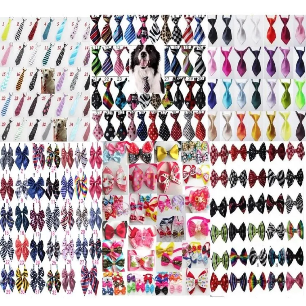 120pc lot Pet puppy Dog Apparel Bow Ties Cat Neckties Grooming Supplies 6 model Y1025301m