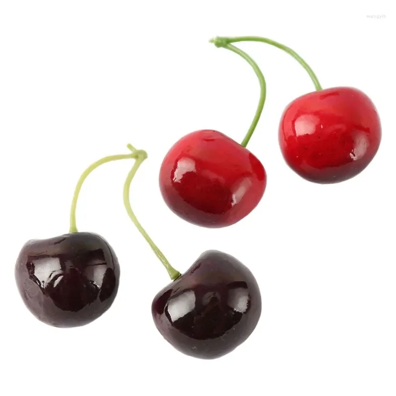 Décoration de fête, 10 paires de fausses cerises, modèle de fruit artificiel, livraison directe