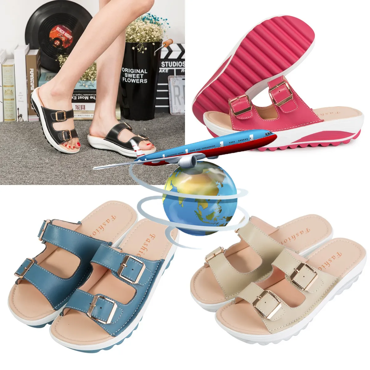 New Sandals Women Summer Fashion Beach shoes Flip-flops sandals flat bottomed slippers Beach Shoes GAI eur 35-42