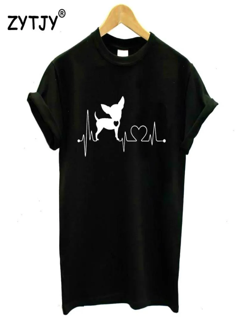 Chihuahua Heartbeat Lifeline Print Women T Shirt Cotton Casual Funny For Lady Top Tee Tumblr Hipster Drop Ship New723621459