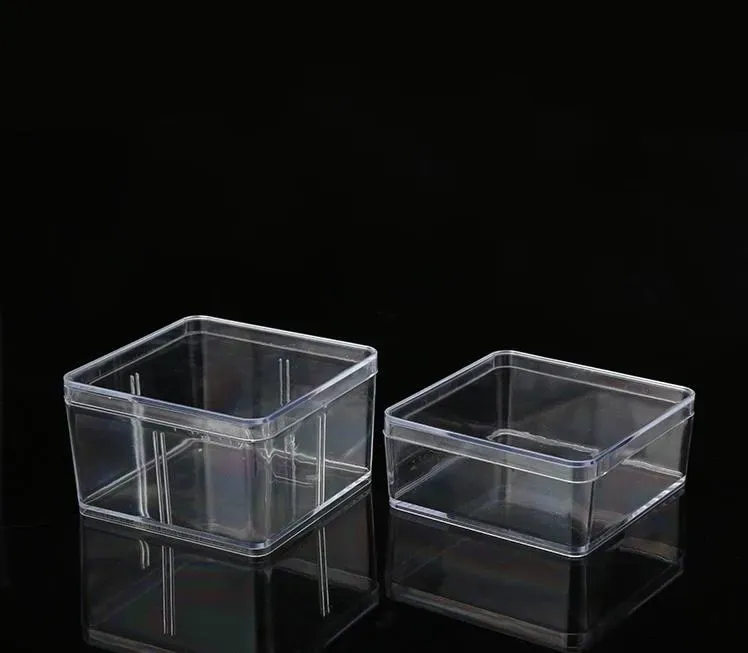 Square Plastic Box 9.5*9.5cm for Small Accessories Transparent PVC Packing Boxes with COVER CONTAINER SN725