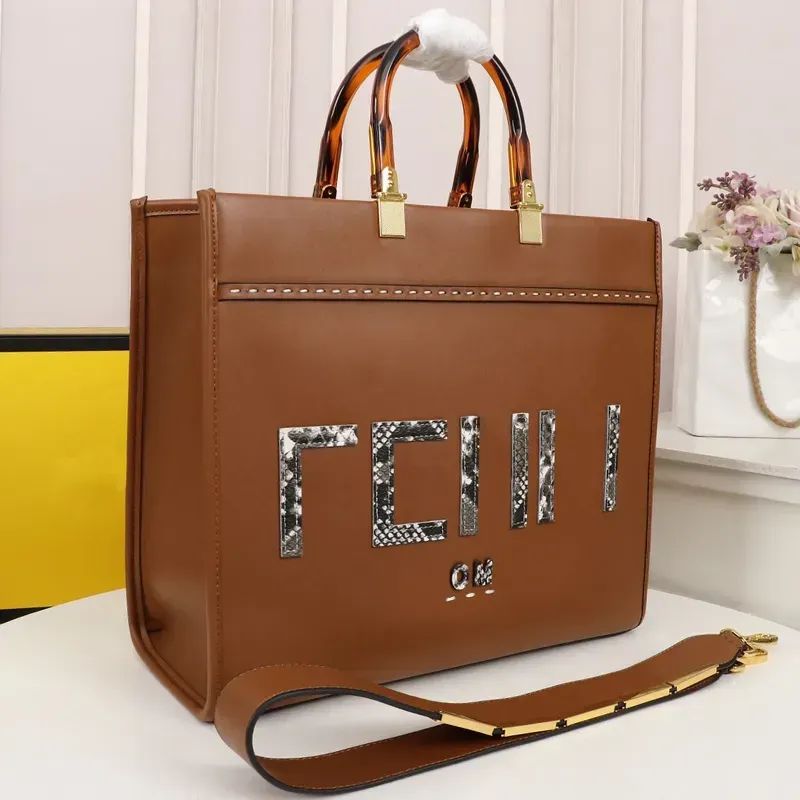 10A Top Quality Sunshine totes Real Leather handbags shoulder bag shopping bags leather material amber double handle large capacity letter style