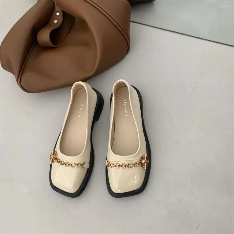 Dress Shoes Black Ladies Summer Footwear Normal Leather Casual Blue Low Heel Elegant For Women 2024 A Wholesale Price E