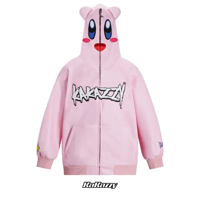 Kakazzy Hoodie Men's Hoodies Printed Street Pink Y2K Graffiti Cartoon Casual Sports Zipper Top Pullover Sweatshirt Kakazzy Hoodie Spider Couple Zip Up Kakazzy 8860