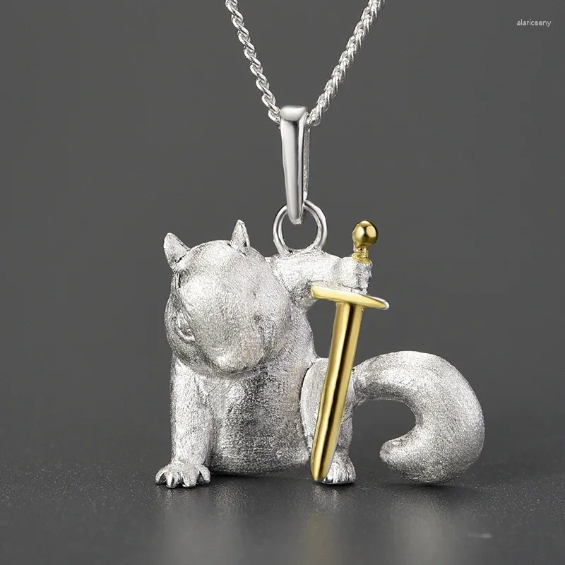 Pendants Lotus Fun 18K Gold Cute Squirrel Pendant Real 925 Sterling Silver Animal Choker Necklaces For Women Original Fashion Jewelry From 13 23 DHgate