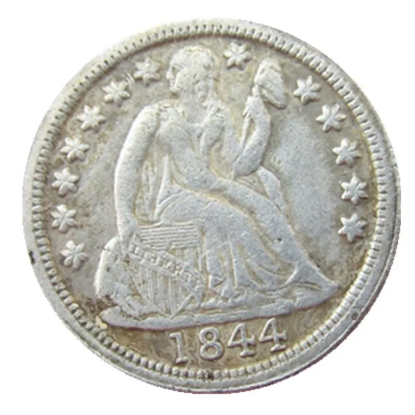 US 1844 P S Liberty Seated Dime Verzilverd Copy Coin Craft Promotie Fabriek mooie woonaccessoires Zilveren Coins298q