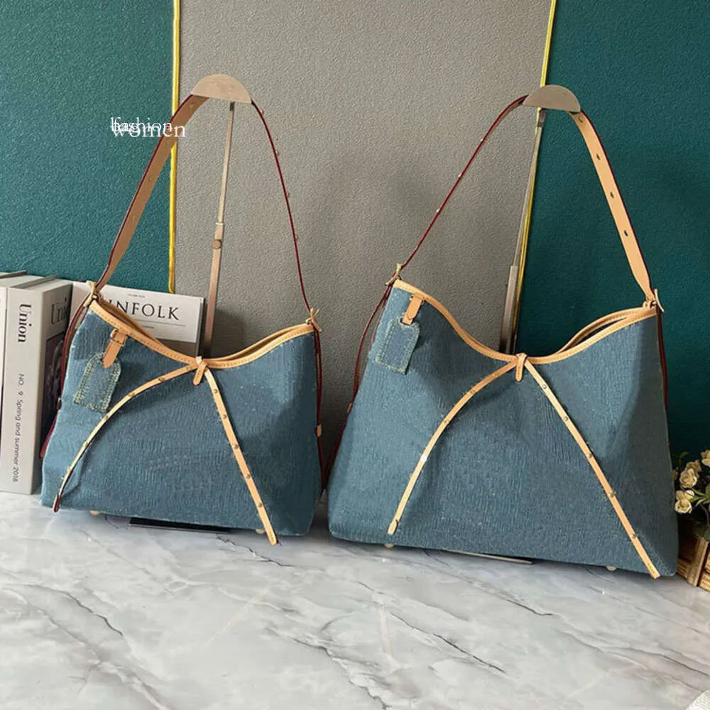 Designer ombro mulheres sacolas denim vintage mão cintura lona bolsa underarm saco impressão bolsa mochila ouro hardware bolsa 46203 46837 luxo mulher quente