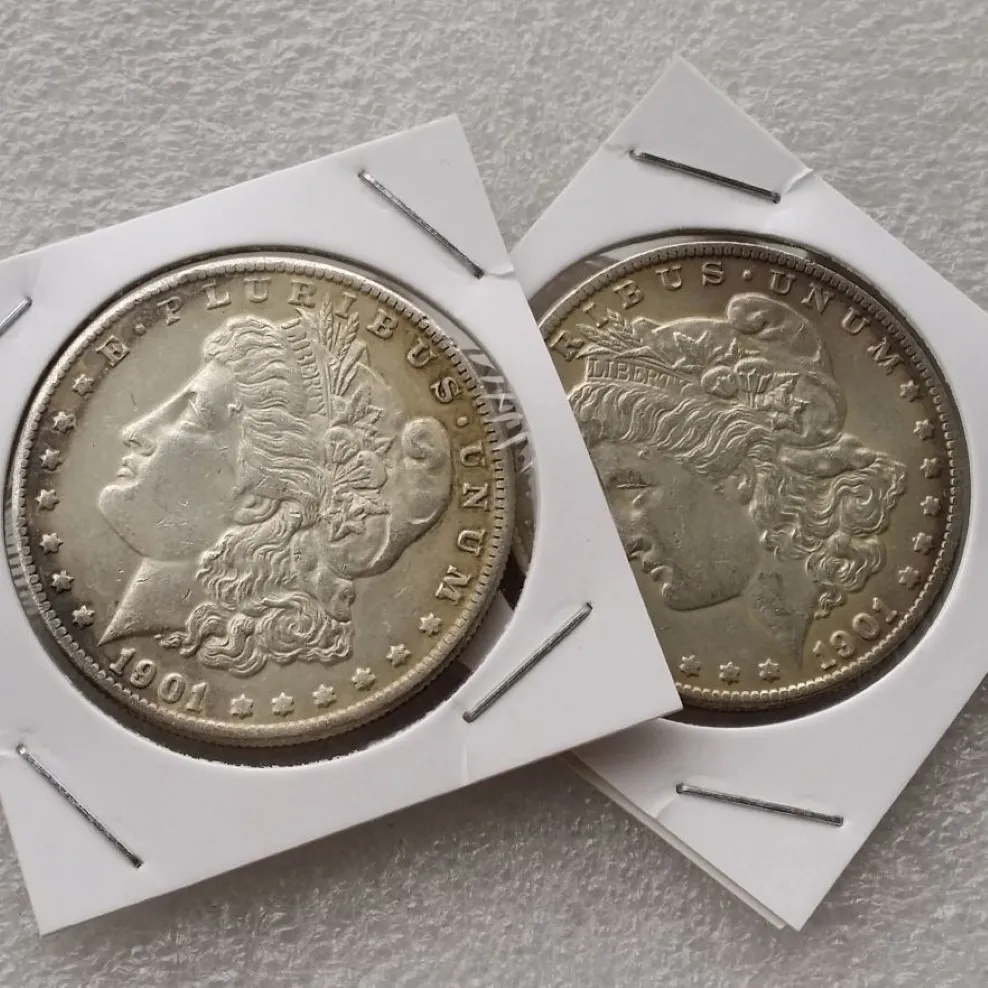 Morgan 1901 Dwie twarz monety interesujące magiczne monety prezenty akcesoria domowe srebrne monety244W
