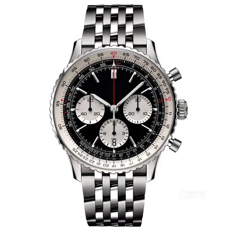 Relógio mecânico automático masculino 50mm 2024 novo relógio masculino quartzo luxo navitimer b01 dial marca cronógrafo cinto pulseira de aço relógio de pulso de alta qualidade b-4
