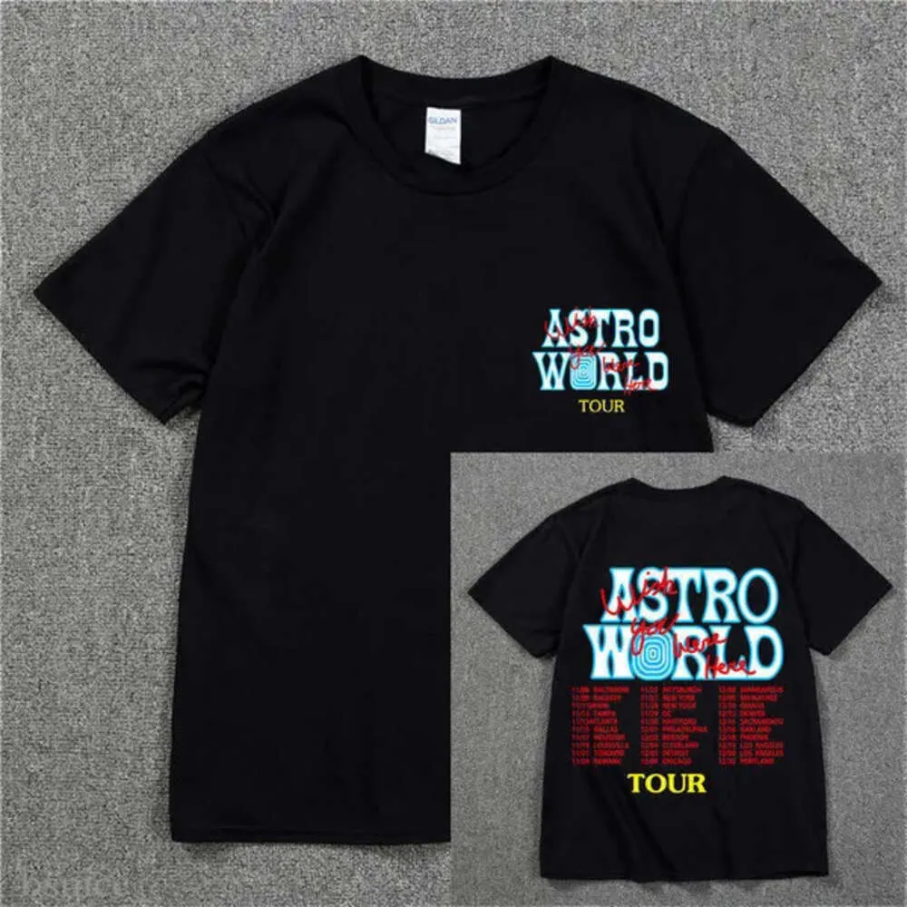 メンズTシャツ新しいファッションヒップホップTシャツ男性女性ジャックサクトゥスアストロウルドハラジュクTシャツあなたはここにいましたレタープリントティートップ420