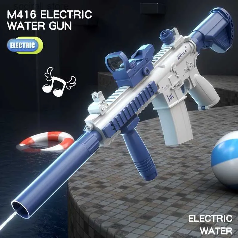 銃のおもちゃ電気水銃噴出銃の子供用大人の自動水soaker屋外ウォータープールシューティングゲーム理想的なギフトおもちゃl240311