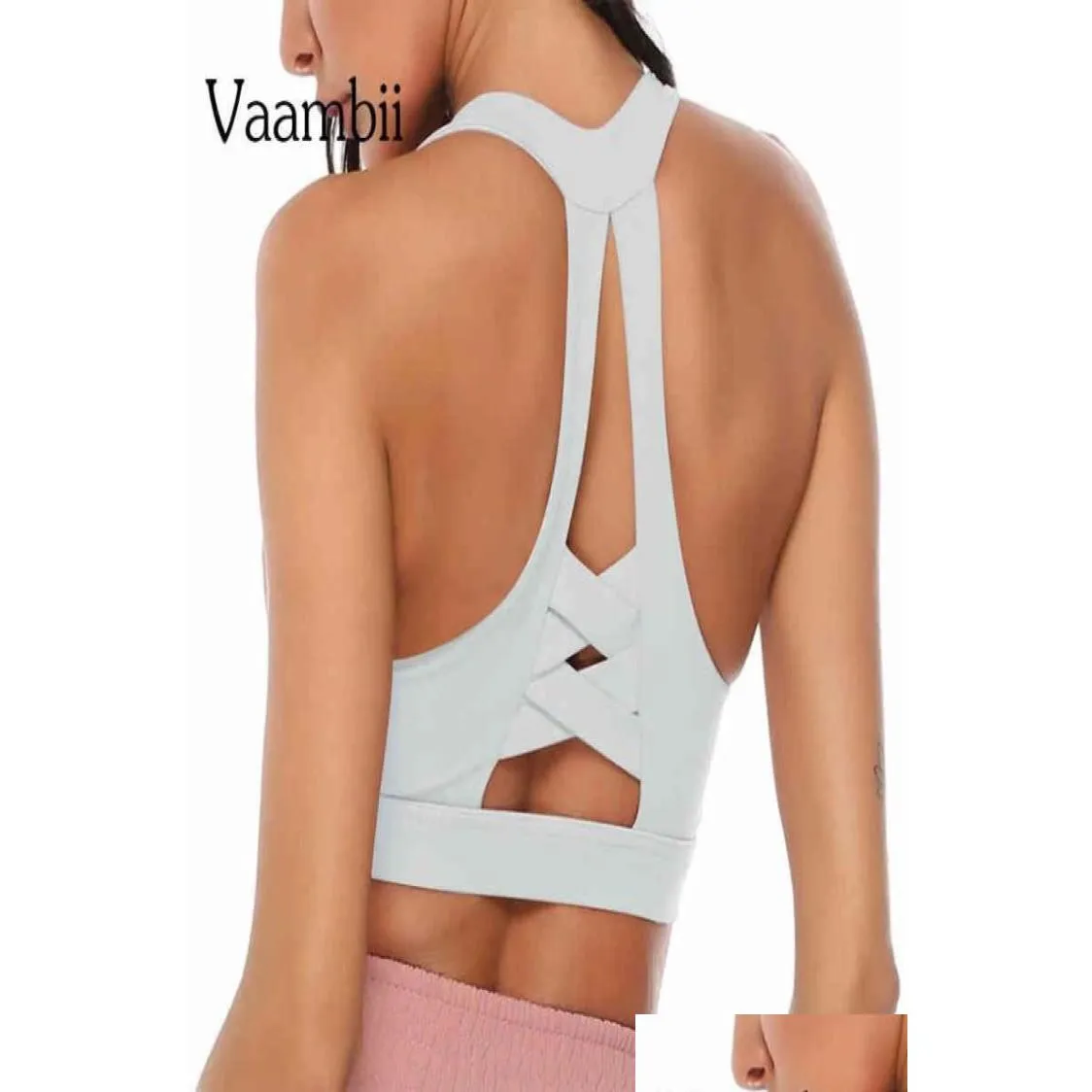 Leg Shaper Women039s sömlös sporttopp med koppar remmar enhetliga vita pittade criss cross bh kvinna xl öppen rygg aktiv utan ben otc0i