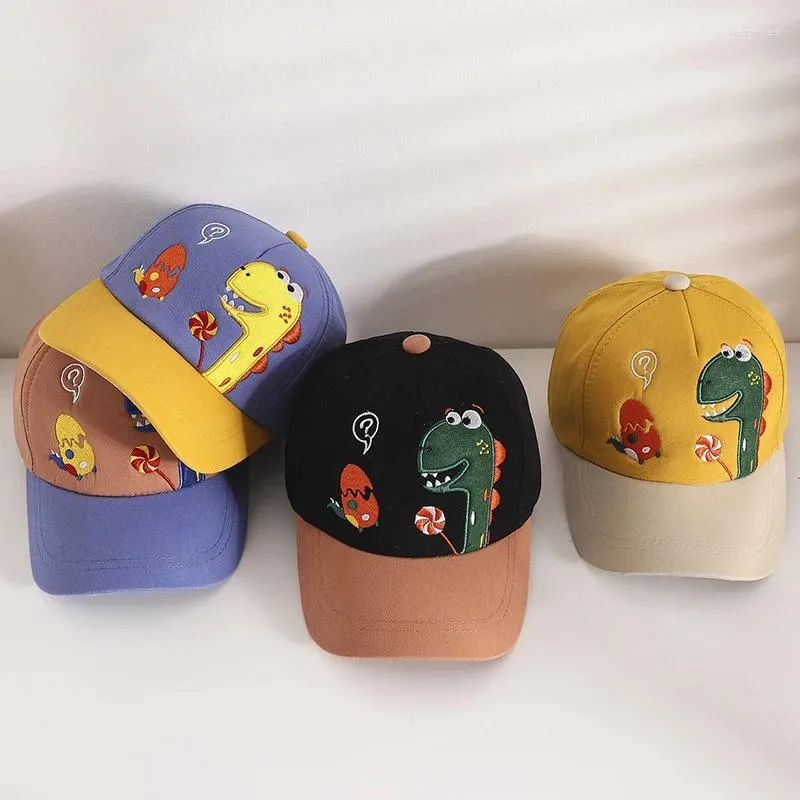 قبعات الكرة القبعات ديناصور قابلة للتعديل بويز فتيات Snapback قبعة كوريا كوريا الأطفال البيسبول مطابقة أغطية اللون