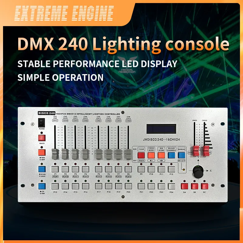 DMX240コントローラー16チャンネル移動ヘッドライトビームレーザーエフェクトライトパー照明ステージDJディスコパーティーショーディスミングコンソール