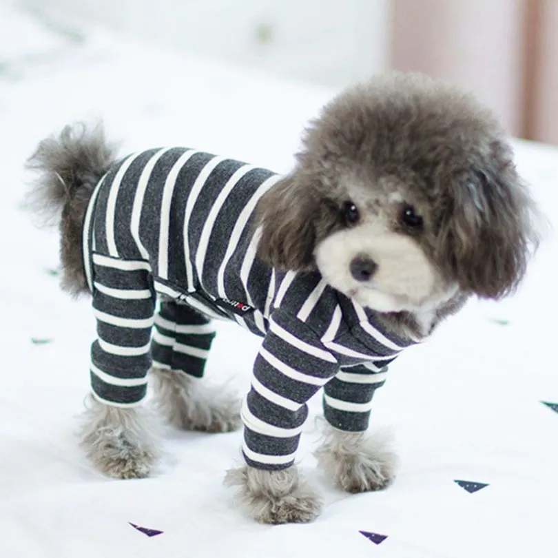 Hondenkleding voor kleine honden Zomer gestreepte jumpsuit voor Chihuahua Franse Bulldog Jas Zachte pyjama voor honden Kat kostuum XXL Y20276B