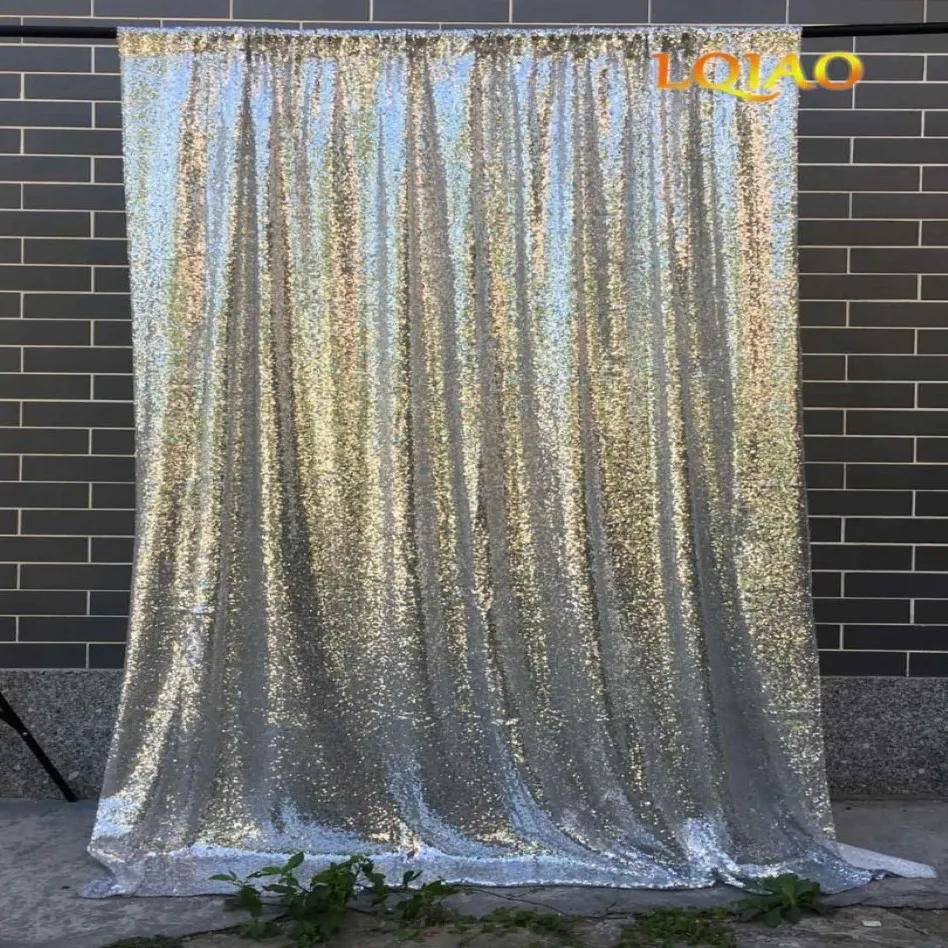 120x300 cm Zilver Pailletten achtergronden Glitter Pailletten Gordijn Bruiloft Po Booth Achtergrond Pography Achtergrond Partij Decoration220z