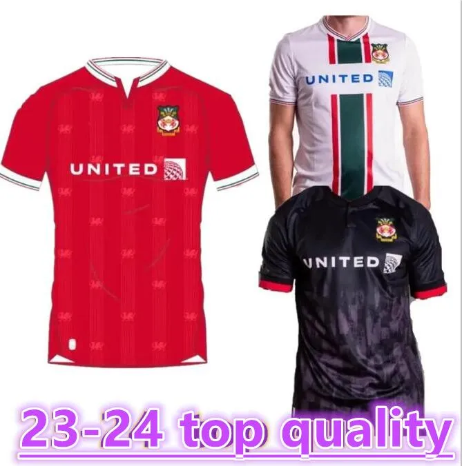 2023wrexham Soccer Jersey 23/24 män hem borta tredje snabb-torr kort hylsa fotbollsskjorta anpassad logotyp utomhus sport uniform enfants fotboll tröjor barn kit skjorta 8899