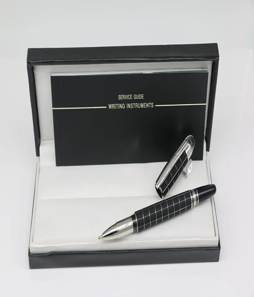 Classi Black Silver Grid Body Roller Pen with Series Number School Office Stationery Writing Perfect Gift Crystal Head2787146