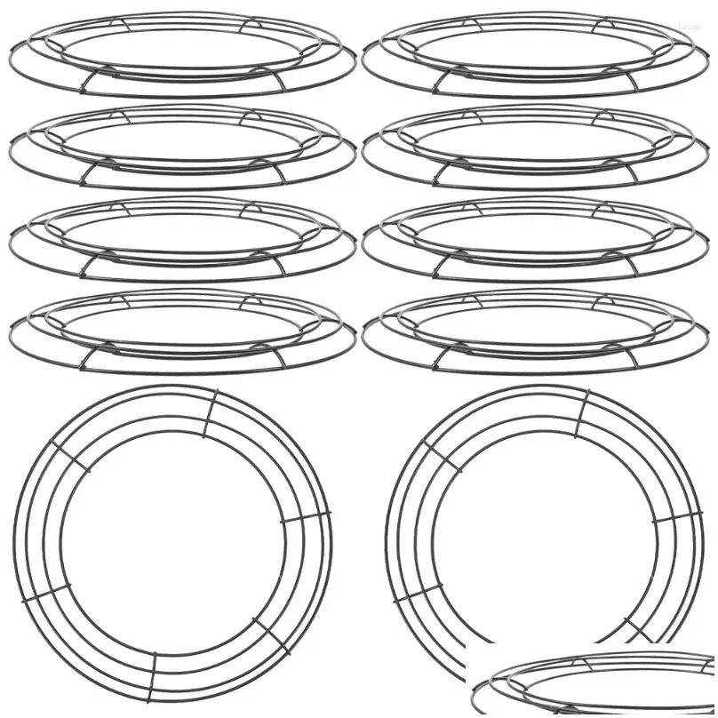 Couronnes de fleurs décoratives 10 pièces décor guirlande cerceau bricolage fer couronne support cadre floral rond en forme de support en métal livraison directe maison G Otyck