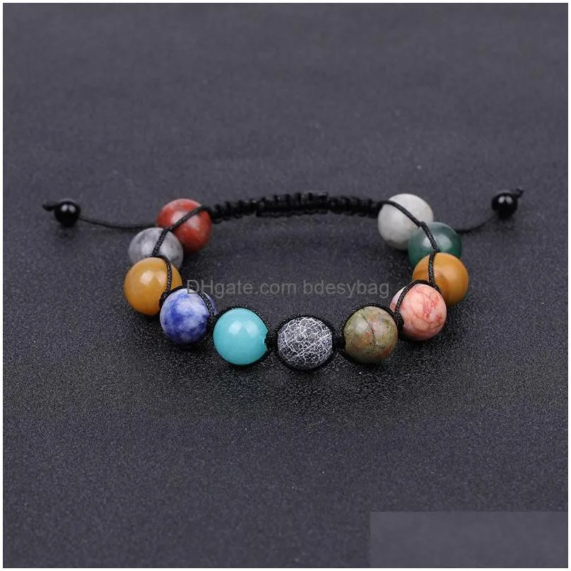 Charm Bracelets 8Mm 10Mm Natural Stone Handmade Rope Braided Beaded Fashion Jewelry For Women Men Drop Delivery Dheag