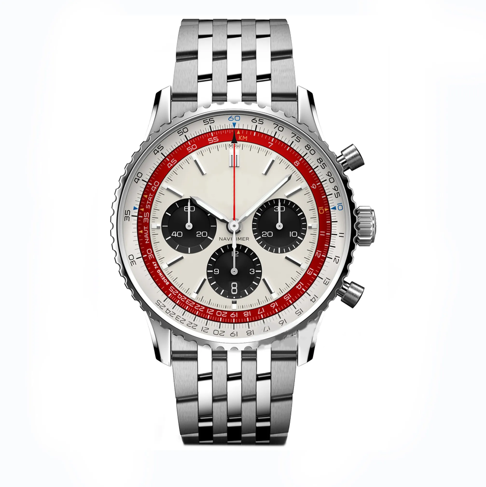 Relógio mecânico automático masculino 50mm 2023 novo relógio masculino quartzo luxo navitimer b01 dial marca cronógrafo cinto pulseira de aço relógio de pulso de alta qualidade b-1