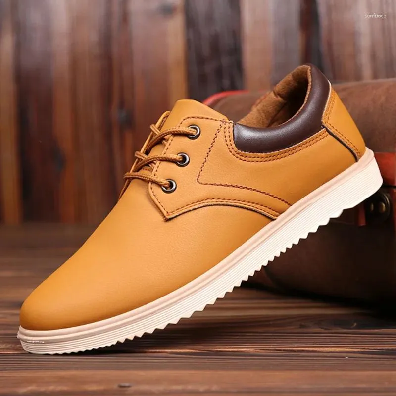 Casual Shoes Fashion Brand Men's Outdoor Anti Slip Work Clothes Versatile Business Leather Low Top Men
