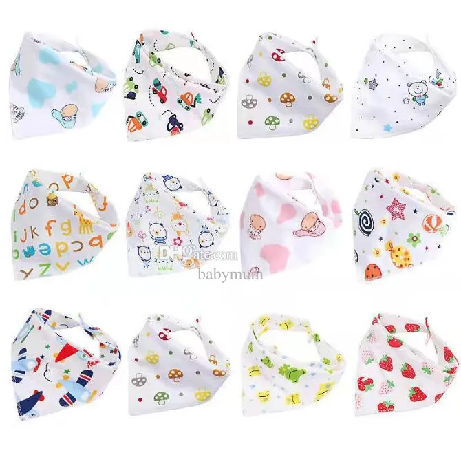 Baby Pibs مثلث مزدوج القطن باندانا المرايل الأطفال Baby Boys Girls Babador تغذية Smock itsant burp cloth baby saliva منشفة