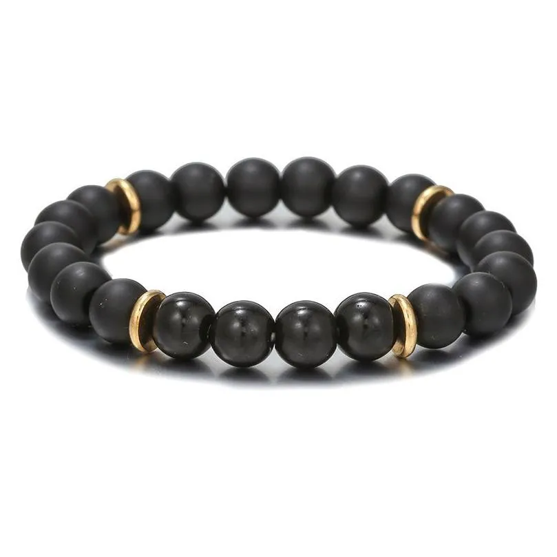 Perlé 8mm 10mm pierre naturelle à la main brins de perles bracelets de charme yoga bracelet élastique bijoux pour femmes hommes livraison directe bijoux Dhlow