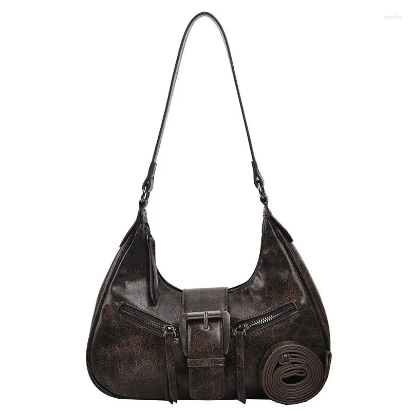 ショルダーバッグ・ポシェット ^MUCENT^ Lienne Side Zipper Leather Shoulder Bag Unisex 2 Co RIENNE SIDE ZIPPER LEATHER SHOULDER BAG UNISEX (2COLOR