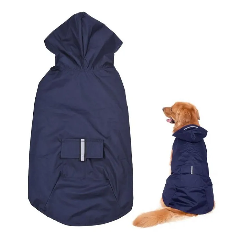 Hundkläder 4xl-6xl reflekterande husdjurskläder regnrock regnrock regnkläder med koppelhål för medelstora stora hundar217f