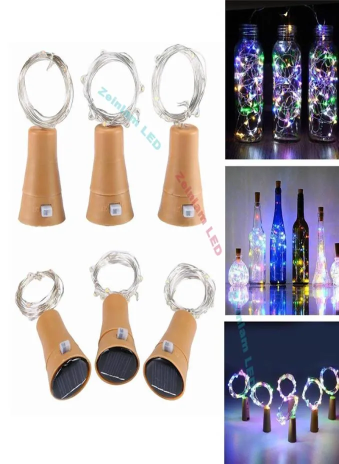 10 LED Solar Wine Bottle Stopper Copper Fairy Strip Wire Outdoor Party Decoration Novelty Night Lamp DIY Cork Light fairy String L1397949