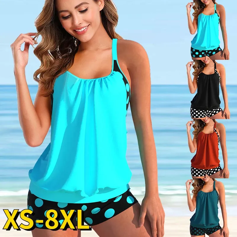 Feminino verão listrado impressão conjuntos de biquíni sexy maiô feminino sexy maiô duas peças conjunto banho solto praia tankni 240311