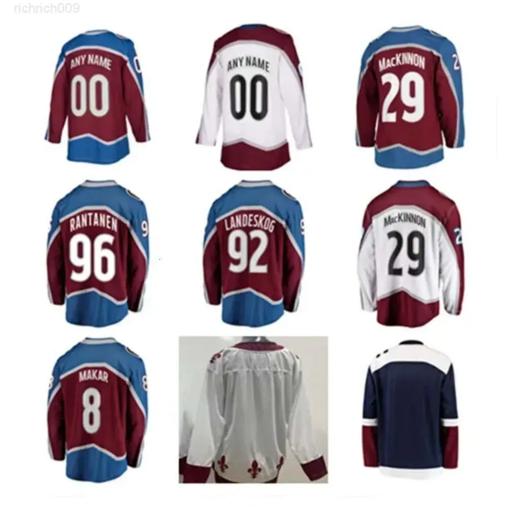 Niestandardowe mężczyźni kobiety młodzież''Avalanche''Hockey Jersey Colorado Mikko Rantanen Cale Makar Nathan Mackinnon Valeri Nichushkin Artturi Lehkonen Ryan Johansen Devon Toews