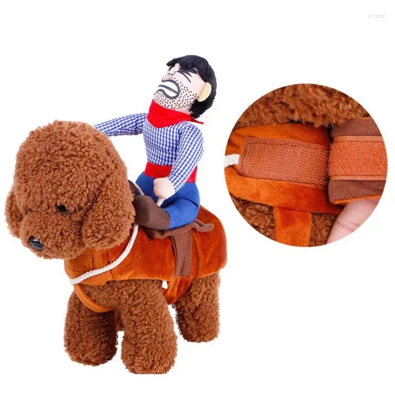 Abbigliamento per cani Colore caffè Cowboy Cavaliere Divertente cambiamento in costume da compagnia Novità Rave Party Giochi di ruolo Abbigliamento per l'intrattenimento A